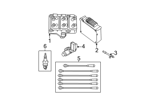 2005 Dodge Grand Caravan Ignition System Electrical Powertrain Control Module Diagram for R5161324AA