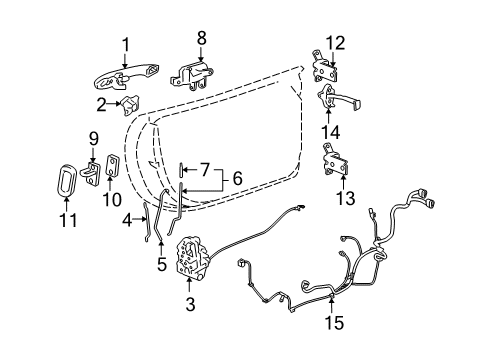 2008 Saturn Sky Lock & Hardware Rod Asm-Front Side Door Locking Diagram for 15847370