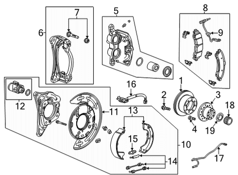 2020 Chevrolet Silverado 3500 HD Brake Components Brake Assembly Diagram for 84582651