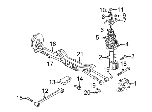2000 Chevrolet Monte Carlo Rear Suspension Components, Stabilizer Bar Trailing Arm Rear Bolt Diagram for 11517986