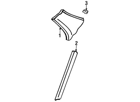 1996 Honda Accord Interior Trim - Quarter Panels Cap, L. RR. Windshield Harness*G38L* (JADE GREEN) Diagram for 84183-SV4-A00ZA