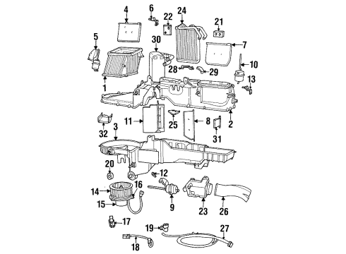 1995 Dodge Ram 2500 HVAC Case Resistor-Blower Motor Diagram for 4720278