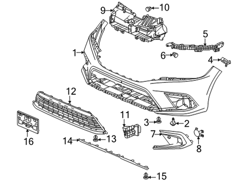 2022 Honda Civic Bumper & Components - Front Bolt, Shoulder (6X20) (3.5) Diagram for 90124-S3Y-003