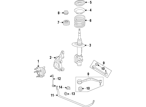 2014 Chevrolet Camaro Front Suspension Components, Lower Control Arm, Stabilizer Bar Shaft Asm-Front Stabilizer Diagram for 22875935