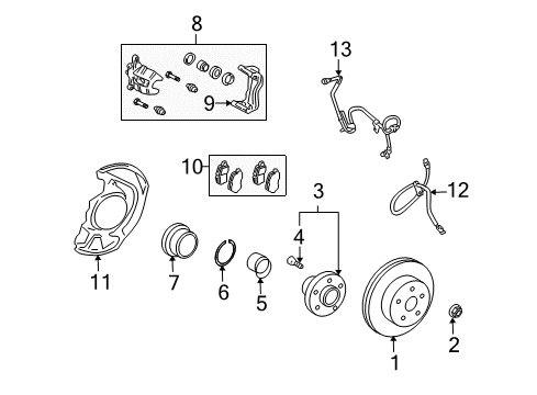 2014 Lexus RX350 Anti-Lock Brakes Front Pads Diagram for 04465-48150