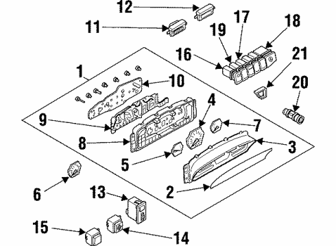 1995 Kia Sephia Switches WIPER Unit Assembly Diagram for 0K20B66125