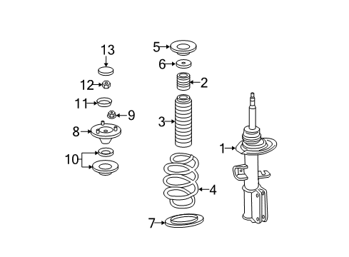 2001 BMW X5 Struts & Components - Front Support Diagram for 31336780245