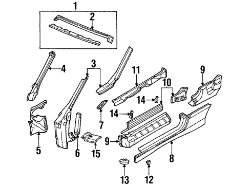 1993 BMW 325i Uniside Support Lifting Platform Diagram for 51711960752