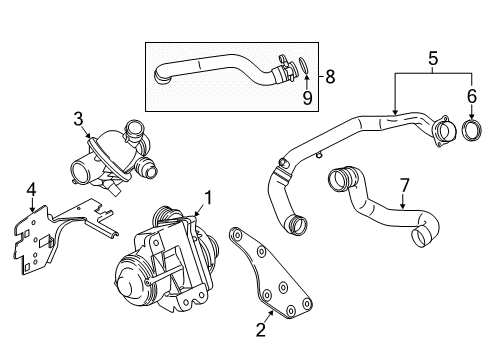 2013 BMW 535i GT xDrive Water Pump Holder Diagram for 11537580626