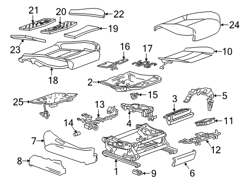 2017 Cadillac CT6 Heated Seats Seat Cushion Pad Diagram for 84008955