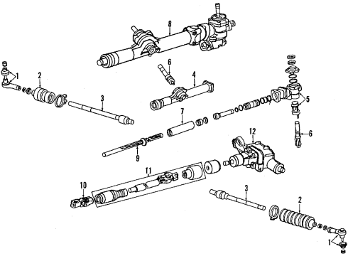 1991 Honda Prelude P/S Pump & Hoses, Steering Gear & Linkage Sub-Pump Assembly, Power Steering Diagram for 56110-PK1-070