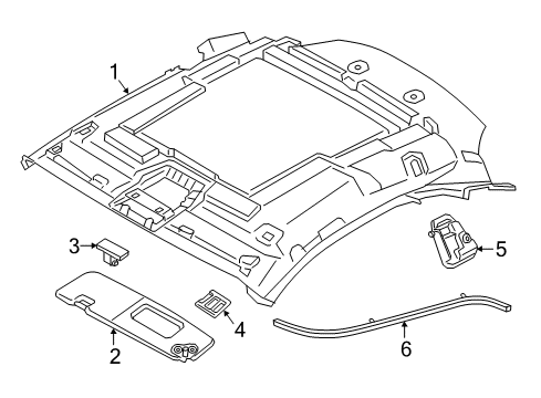 2020 BMW i8 Interior Trim - Roof Lens Right Diagram for 63319288745