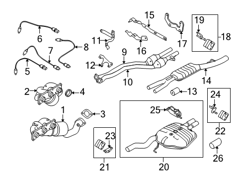 2010 BMW 528i xDrive Exhaust Components Bracket Diagram for 18207561025