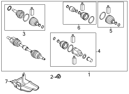 2020 Kia Soul Drive Axles - Front Shaft Assembly-Drive, RH Diagram for 49501K0220