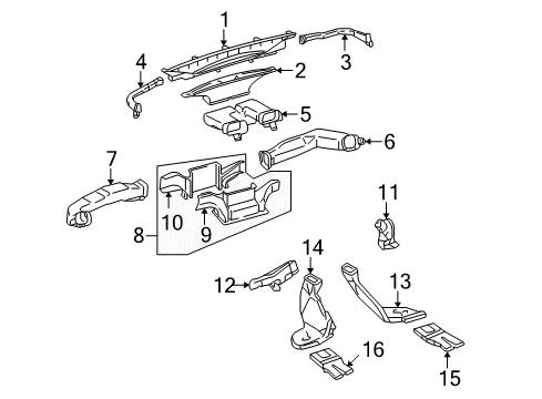 2011 Toyota FJ Cruiser Ducts Defroster Nozzle Diagram for 55990-35010