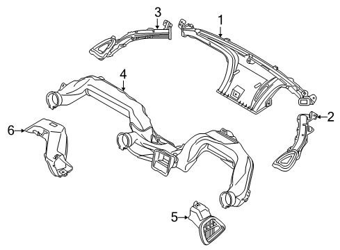 2016 Scion iA Ducts Air Distributor Diagram for 55840-WB001