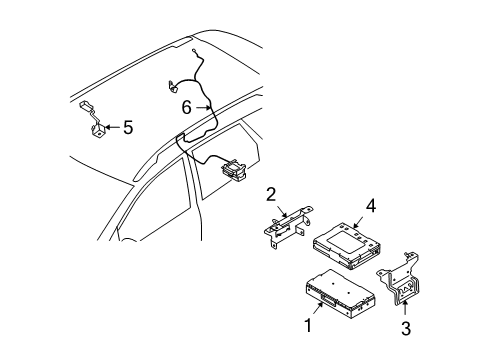 2013 Nissan Murano Communication System Components Bracket Diagram for 25233-1AA0B