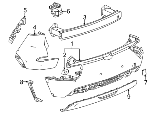 2022 Chevrolet Bolt EUV Bumper & Components - Rear Side Bracket Diagram for 42747890