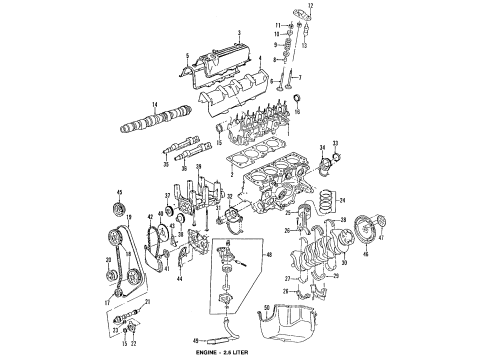 1993 Plymouth Sundance Engine Parts, Mounts, Cylinder Head & Valves, Camshaft & Timing, Oil Pan, Oil Pump, Balance Shafts, Crankshaft & Bearings, Pistons, Rings & Bearings Chain-Balance Shaft Diagram for 4884452AA