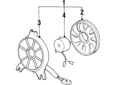 1998 Hyundai Sonata A/C Condenser Fan Motor-Condensor Cooling Fan Diagram for 97786-35110