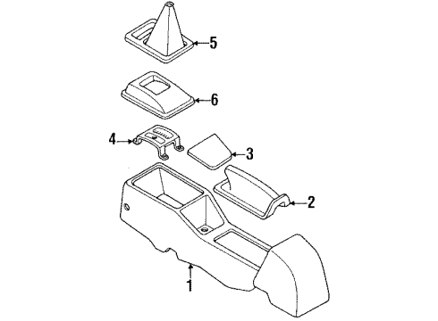 1990 Nissan Axxess Center Console Boot Console Diagram for 96935-32R01