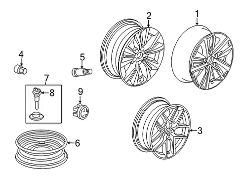 2022 Honda Civic Wheels, Covers & Trim W-DISK (16X7J) Diagram for 42700-T49-A91