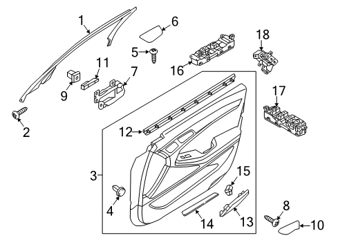 2015 Hyundai Genesis Front Door Power Window Main Switch Assembly Diagram for 93570-B1010-4X