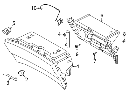 2021 Lincoln Nautilus Glove Box Compartment Bolt Diagram for -W713219-S442