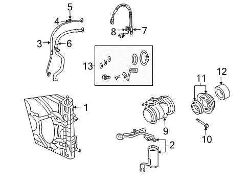 2006 Chrysler PT Cruiser A/C Condenser, Compressor & Lines Line-A/C Liquid Diagram for 5058002AF