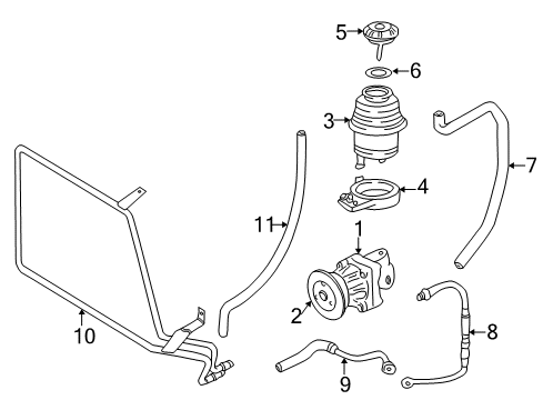 1997 BMW Z3 P/S Pump & Hoses, Steering Gear & Linkage Exchange Power Steering Pump Diagram for 32411092604