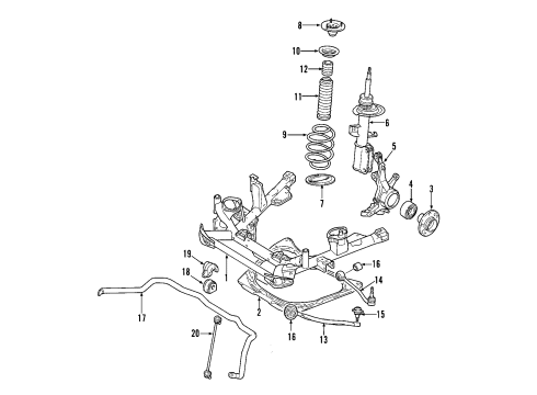 2006 BMW X3 Front Suspension Components, Lower Control Arm, Ride Control, Stabilizer Bar Stabilizer, Front Diagram for 31303413053