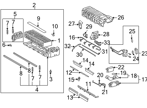 2002 Toyota Prius Battery Relay Cover Diagram for G3833-47010