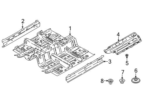 2022 Hyundai Kona Floor & Rails Plug-Wax Injection H Diagram for 1731825000B