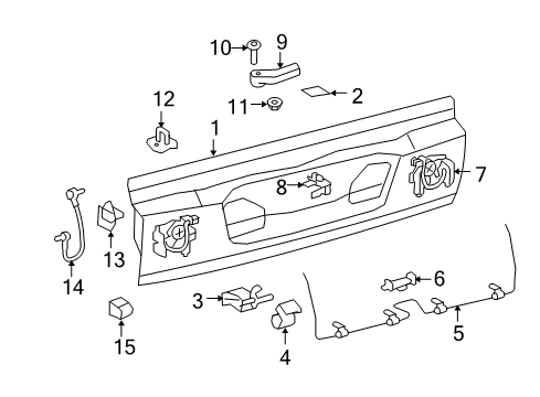 2009 Lexus LX570 Keyless Entry Components Hinge Assembly, Tail GAT Diagram for 66110-60031