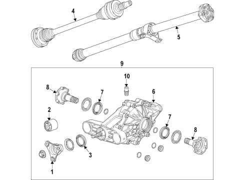 2020 Cadillac CT4 Rear Axle, Differential, Drive Axles, Propeller Shaft Axle Assembly Diagram for 84492508