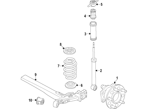 2020 Hyundai Venue Rear Axle, Suspension Components Rear Shock Absorber Assembly Diagram for 55307-K2010