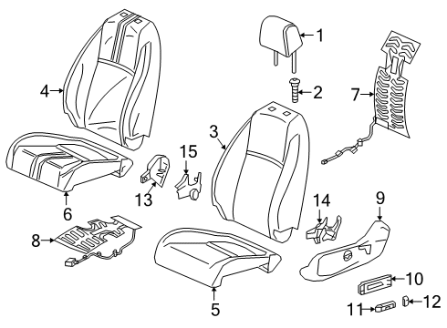 2018 Honda Civic Power Seats Cover Set, Driver Side Trim (Cashmere Ivory) (Side Airbag) (Leather) Diagram for 81525-TGG-A91ZA