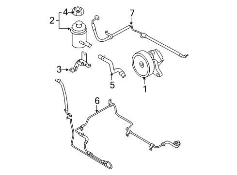 2009 Kia Sorento P/S Pump & Hoses, Steering Gear & Linkage Bracket-Reservoir Mounting Diagram for 572203E101