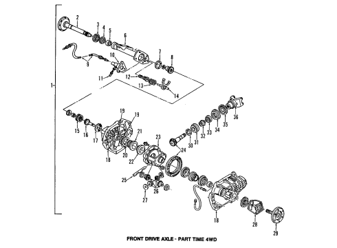 1993 Chevrolet S10 Front Axle, Axle Shafts & Joints, Differential, Drive Axles Boot Kit, Front Wheel Drive Shaft Tri-Pot Joint Diagram for 26027964