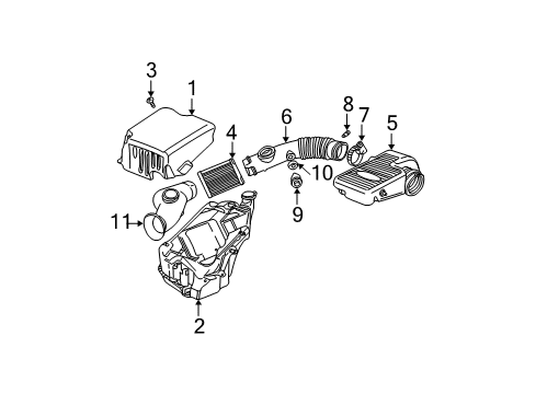 2004 Oldsmobile Bravada Air Intake Resonator Asm-Air Cleaner Diagram for 15176239