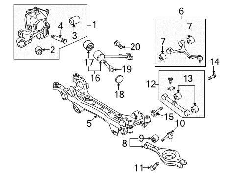 2008 Kia Amanti Rear Suspension Components, Lower Control Arm, Upper Control Arm, Stabilizer Bar Bolt Diagram for 554473F600