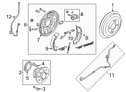 2016 Hyundai Accent Rear Brakes Tube-Hose To Rear Brake, LH Diagram for 58742-1R000