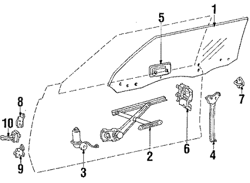1985 Toyota Celica Front Door Lock Diagram for 69320-14260