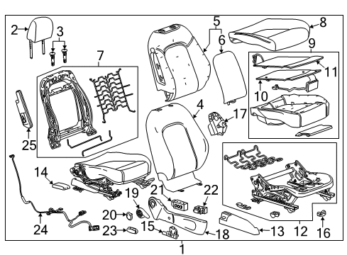 2018 Buick Encore Passenger Seat Components Cushion Cover Diagram for 42396299