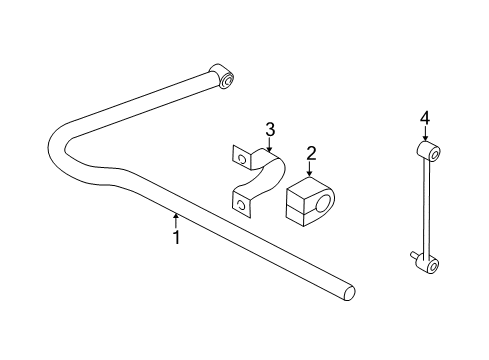 2002 Nissan Xterra Stabilizer Bar & Components - Rear Clip-Stabilizer Mounting Diagram for 56233-7Z000