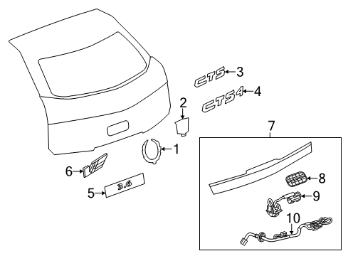 2011 Cadillac CTS Exterior Trim - Lift Gate Molding Diagram for 20940864