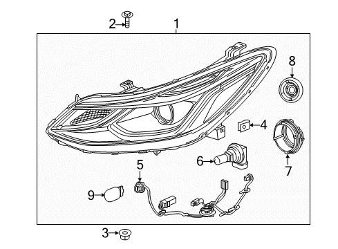 2016 Chevrolet Cruze Headlamps Access Cover Diagram for 42715667