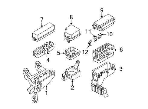 2001 Nissan Sentra Electrical Components Cover-Relay Box Diagram for 24382-4M480