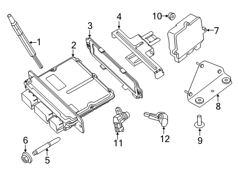 2020 Ford F-250 Super Duty Ignition System Relay Bracket Diagram for HC3Z-12K060-A