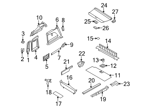 2011 BMW X5 Interior Trim - Rear Body Loading Sill Cover Diagram for 51476955000